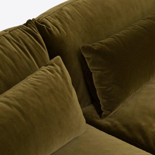 Milano sectional sofa 70's style moss green velvet