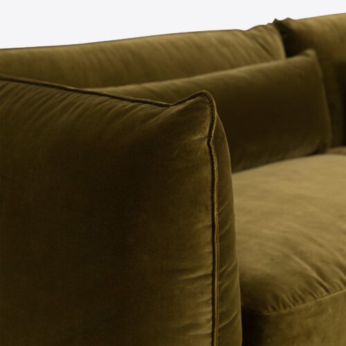 Milano sectional sofa 70's style moss green velvet