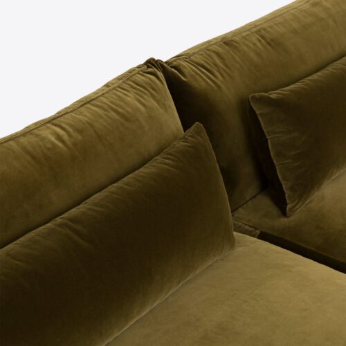 Milano sectional sofa 70's style moss green velvet