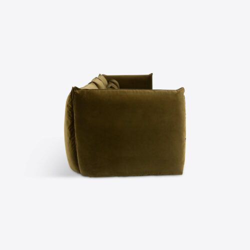 Milano sectional sofa 70's style moss green velvet