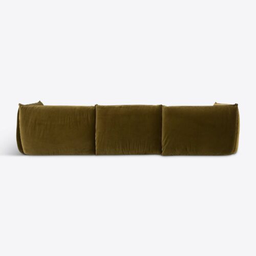 Milano sectional sofa 70's style moss green velvet