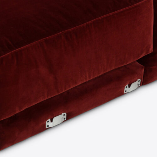 red brick velvet Milano sectional sofa 70's style