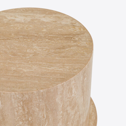 travertine plinth side end table