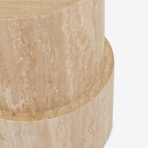 travertine plinth side end table