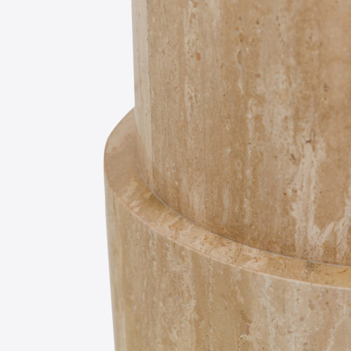 travertine plinth side end table