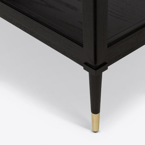 Richmond oak ebonised tall etagere bookcase shelves