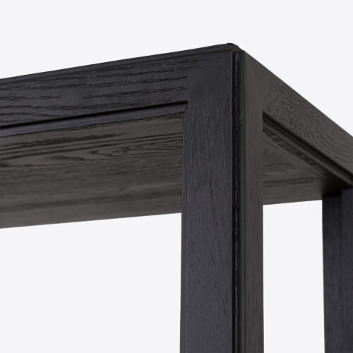 Richmond oak ebonised tall etagere bookcase shelves