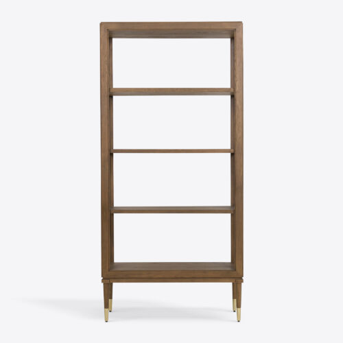 Richmond oak tall etagere bookcase shelves