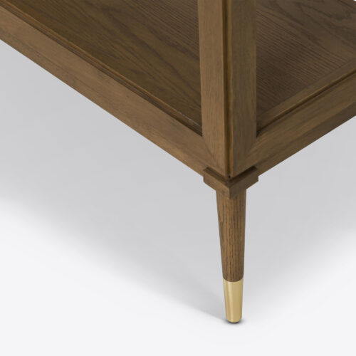 Richmond oak tall etagere bookcase shelves
