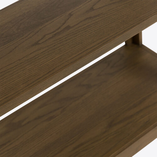 Richmond oak tall etagere bookcase shelves