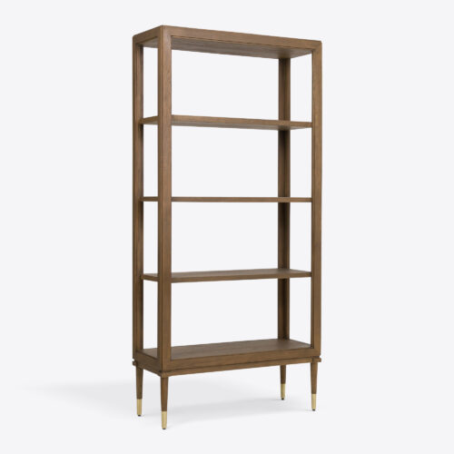 Richmond oak tall etagere bookcase shelves