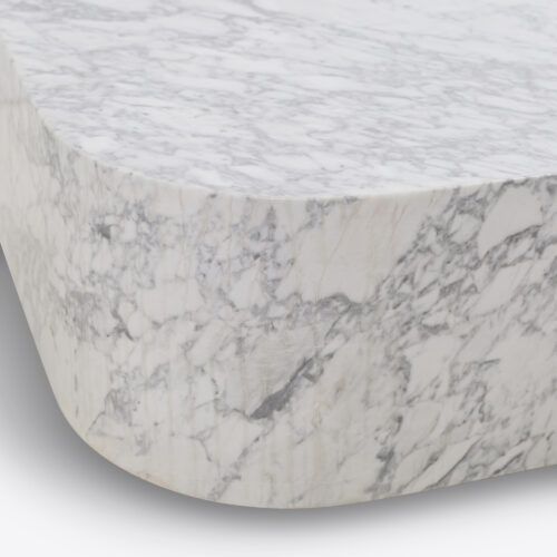 oval carrara marble coffee table floating