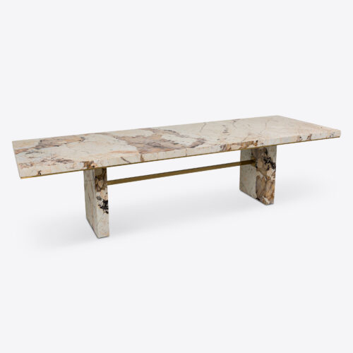 Patagonia quartzite luxury dining table marble brass