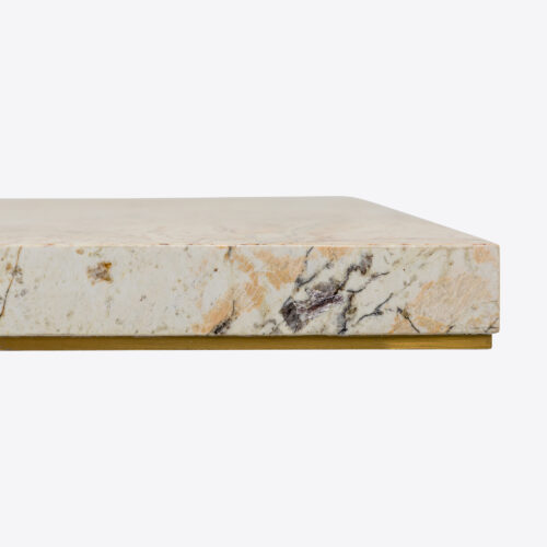 Patagonia quartzite luxury dining table marble brass
