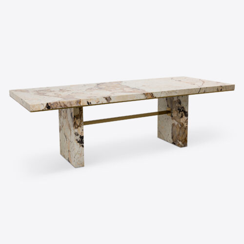 Patagonia quartzite luxury dining table marble brass