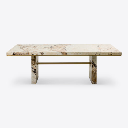 Patagonia quartzite luxury dining table marble brass