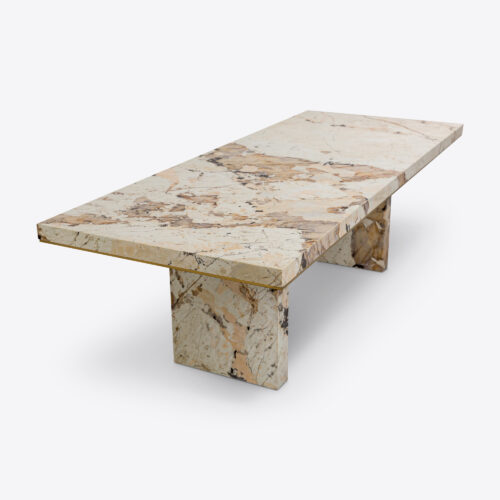 Patagonia quartzite luxury dining table marble brass