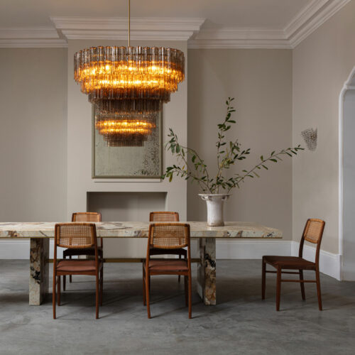 Patagonia quartzite luxury dining table marble brass