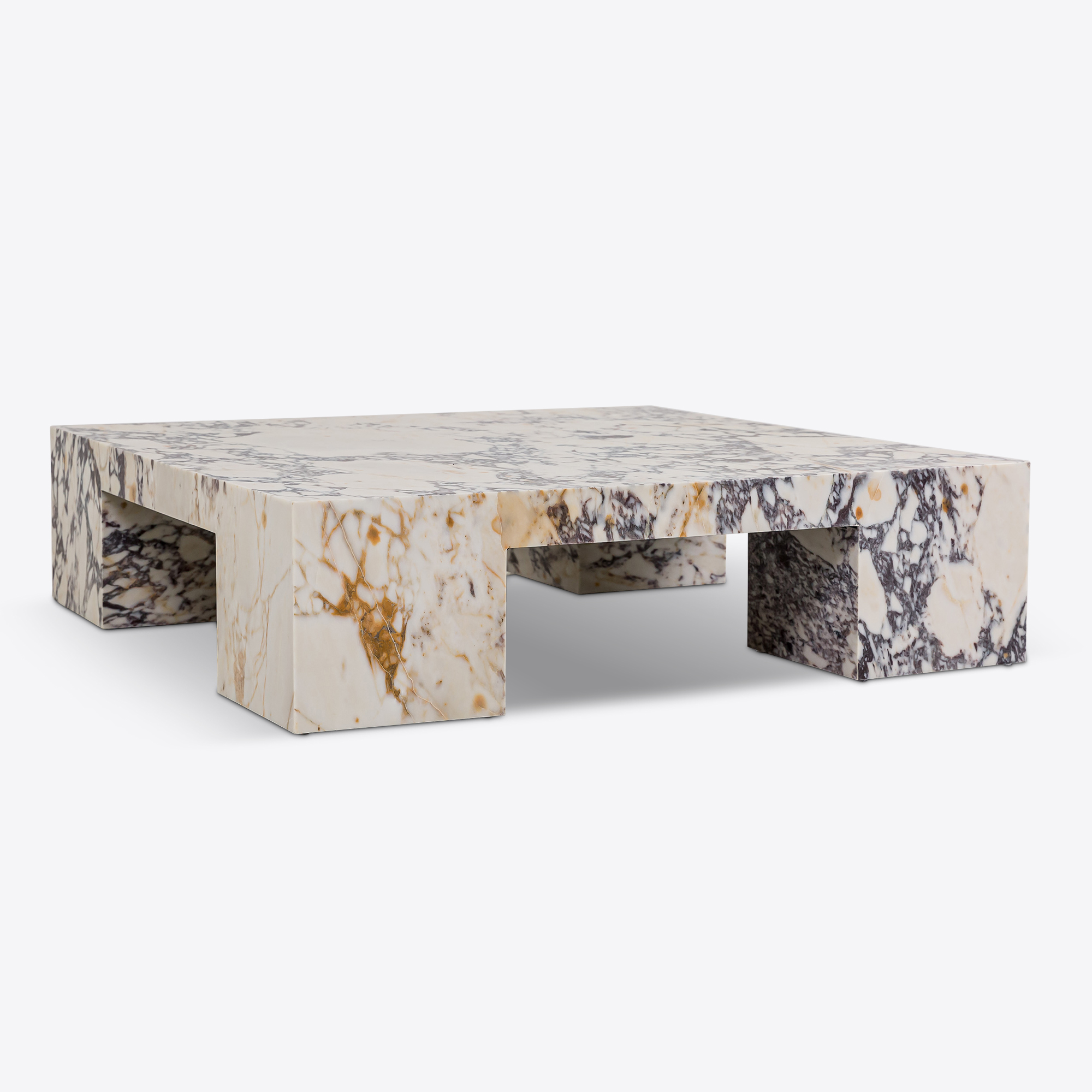 large square marble coffee table in viola marble