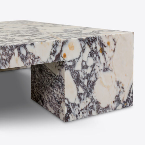 large square marble coffee table in viola marble