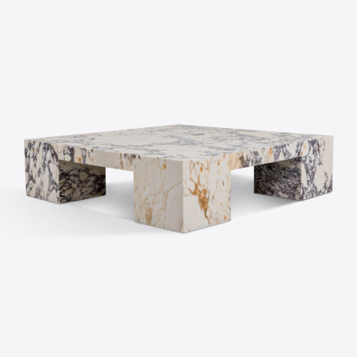 large square marble coffee table in viola marble