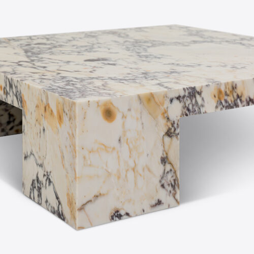 large square marble coffee table in viola marble