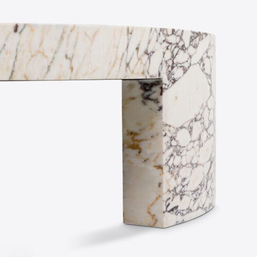 large round marble coffee table in viola marble