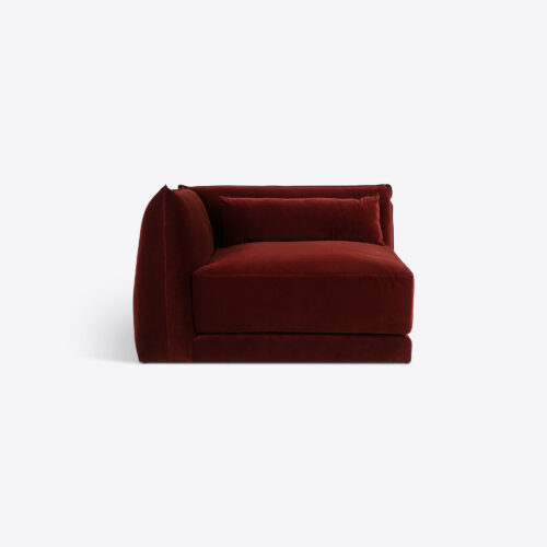 red brick velvet Milano sectional sofa 70's style