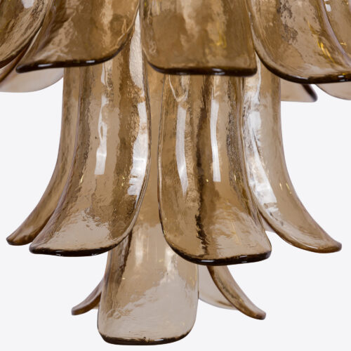 Petalo tiered petal chandelier in amber glass - mid-century inspired