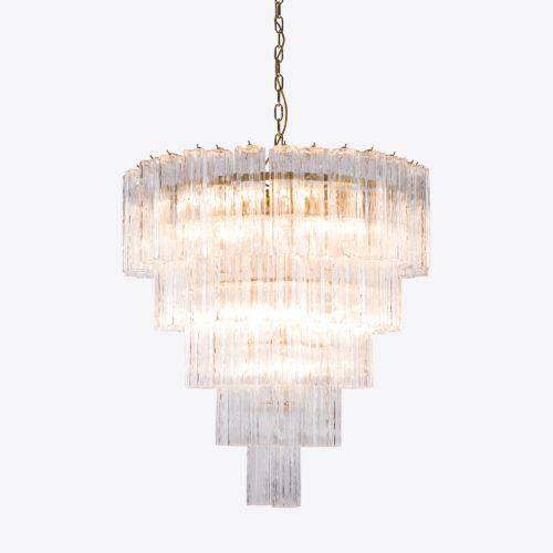 Treviso clear glass tiered chandelier in mid-century style