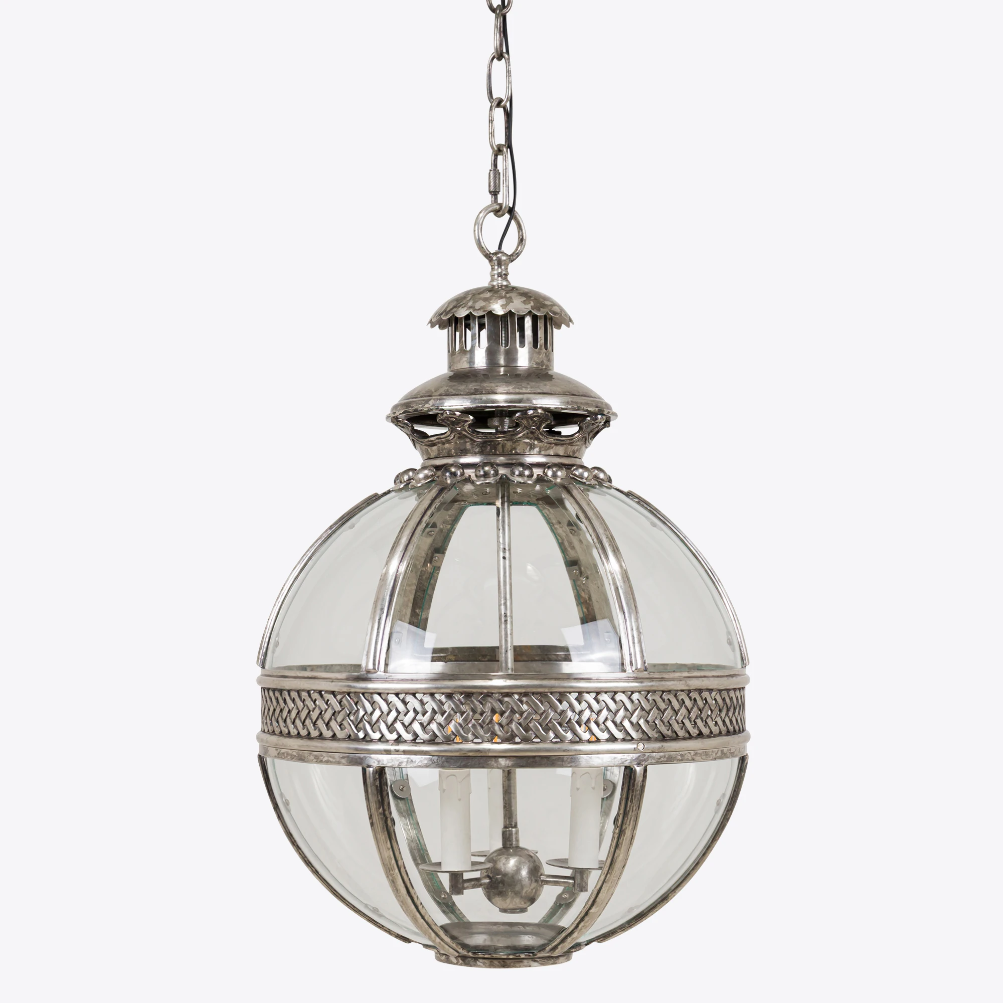 Richmond Globe Lantern In Burnished Silver