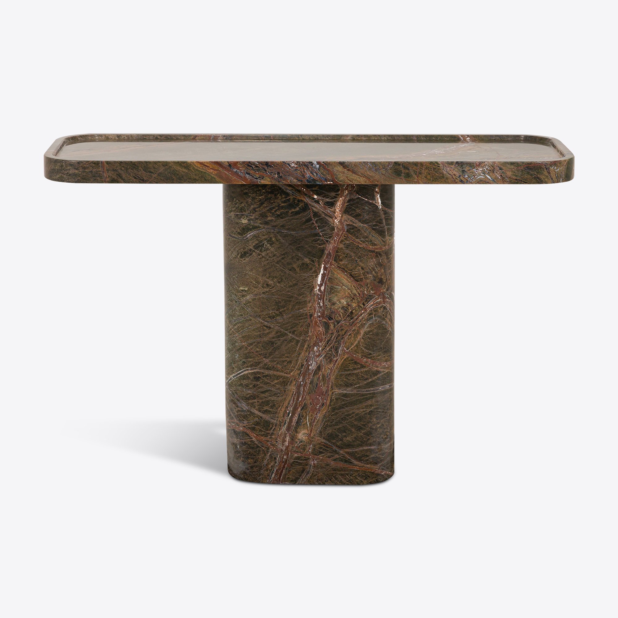 Argent Forest Green Marble Console Table