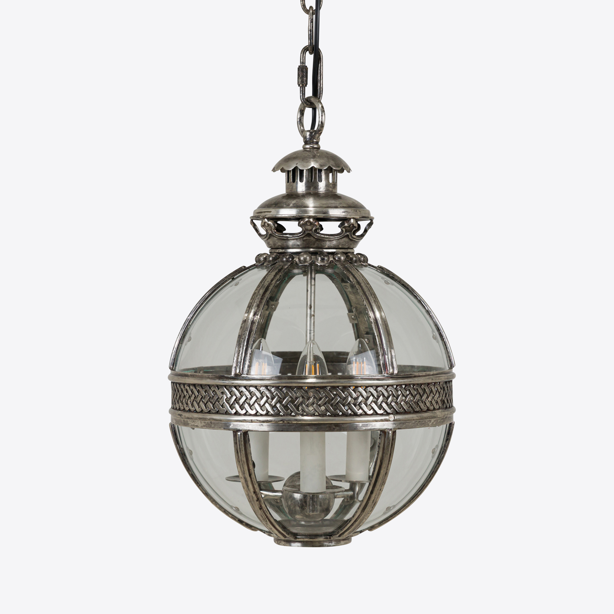 Small Richmond Globe Lantern In Burnished Silver