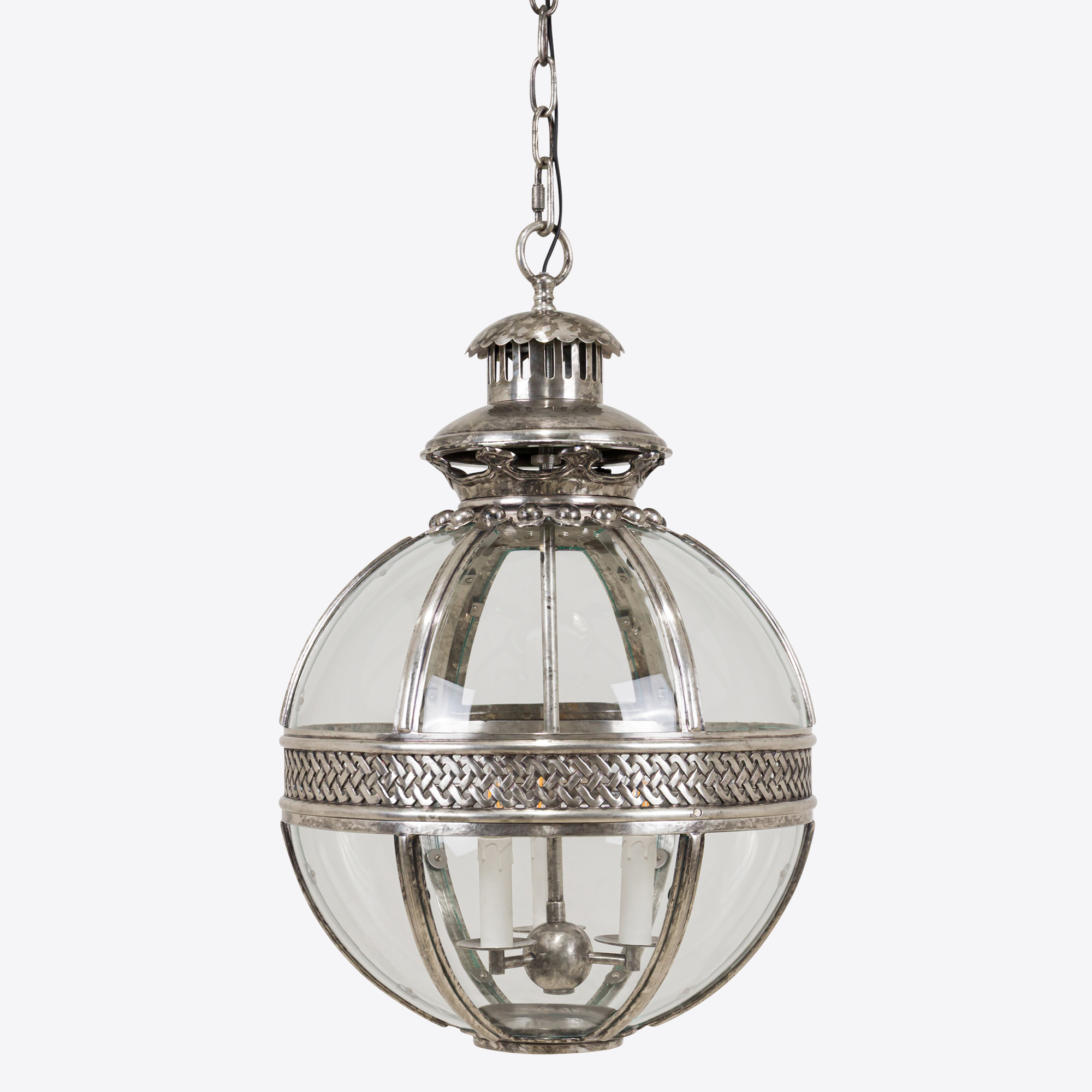 Medium Richmond Globe Lantern in Burnished Silver