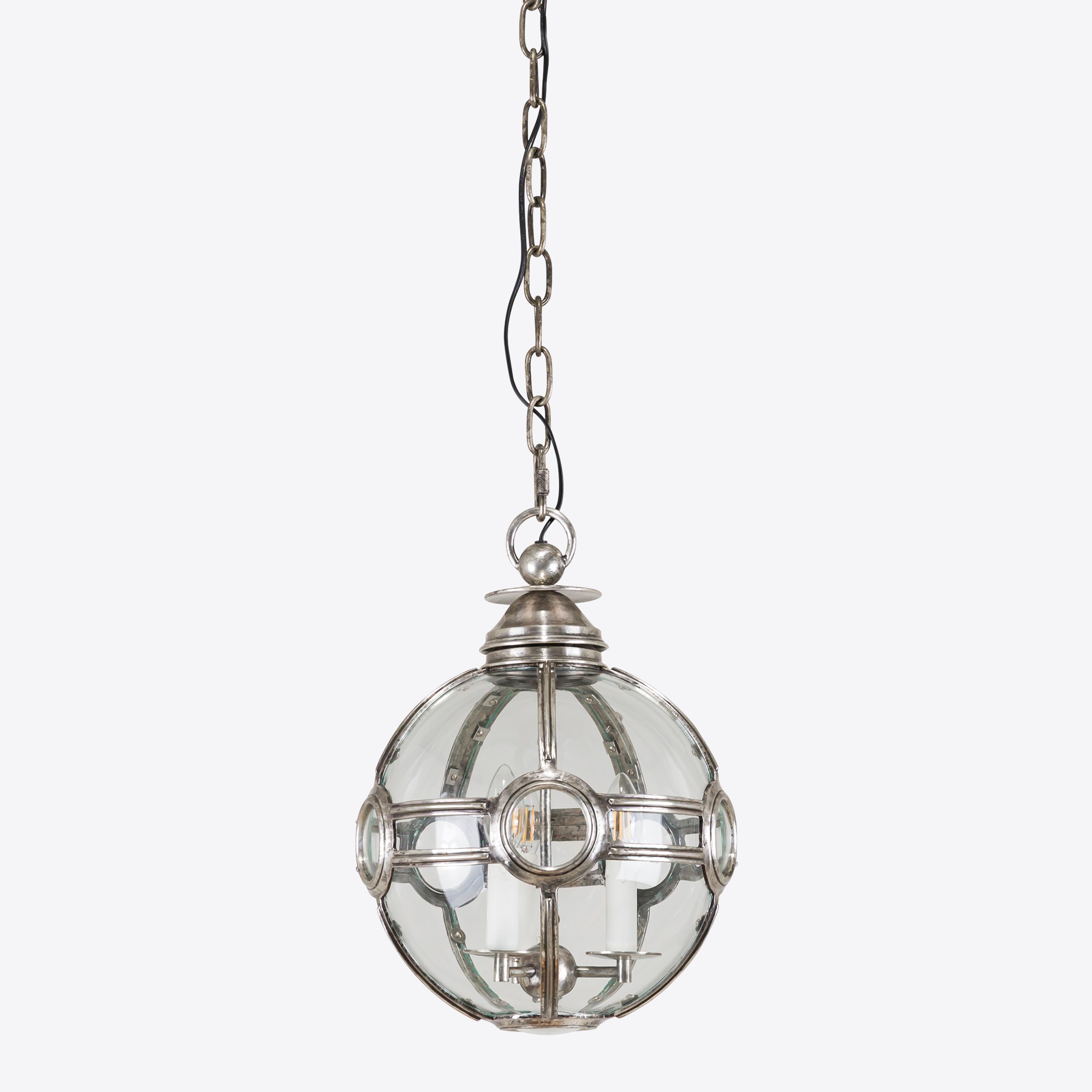 Small Pimlico Globe Lantern in Burnished Silver