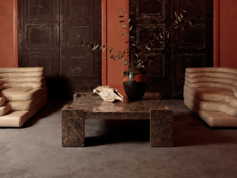 Emperador Brown Harper Coffee Table Lifestyle